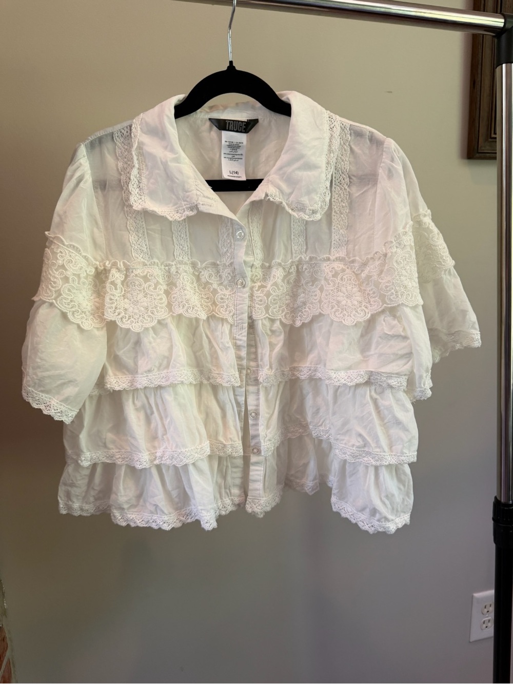 Ruffled Lace Girls Blouse from Nordstrom giving LoveShack Fancy